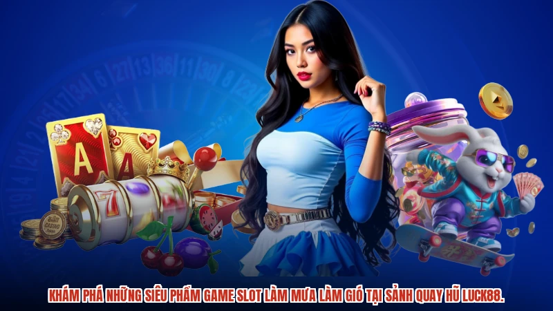 Khám phá những siêu phẩm game slot làm mưa làm gió tại sảnh quay hũ LUCK88.